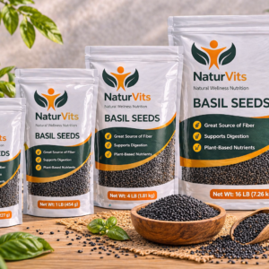 NaturVits Premium Basil Seeds – Hydration Superfood